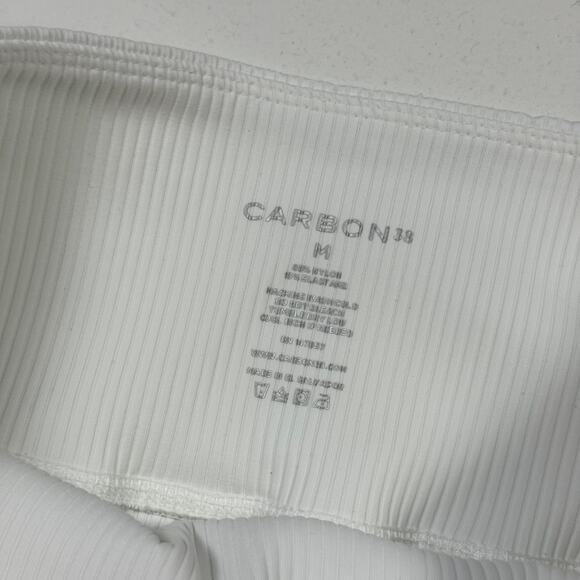 Carbon38 White Ribbed Flare Pants, Size Medium - Picture 3 of 4